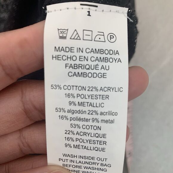 MSRP $99.50 - MICHAEL KORS Long Sleeve Sweater black /silver Size L - Picture 5 of 5